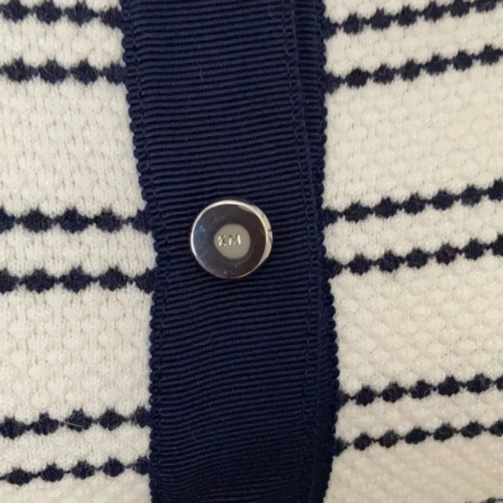 NWT Karen Millen Navy Stripe Peplum Cardigan 8 - Picture 7 of 8